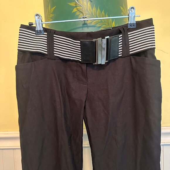 Y2K black pants Flirtatious Vintage 00s Black Wide-Leg - Picture 3 of 10